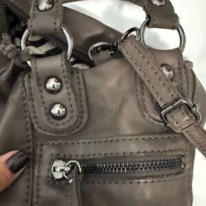 Linea Pelle Taupe Leather Shoulder Bag